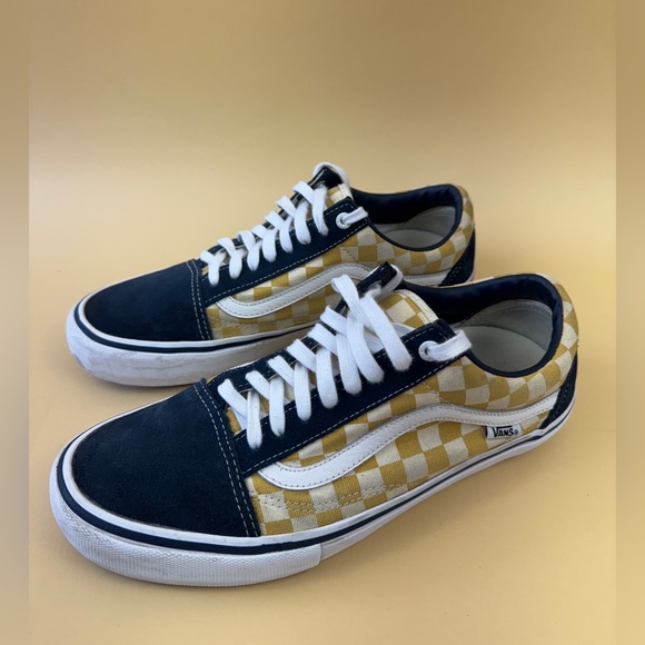 Vans Other - Vans Old Skool PRO Navy & Mustard Checkered !
